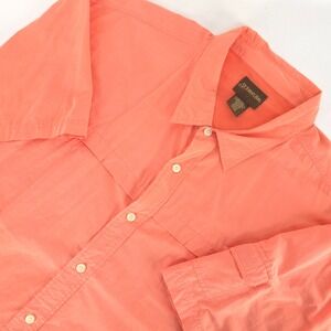 St Johns Bay Short Sleeve Button Shirt 3X Coral Orange Casual Outdoor Mesh Lined